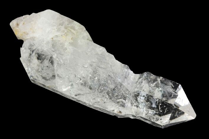 Clear Quartz Crystal with Carbon Inclusions - Pakistan #140155